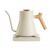 Fellow Stagg EKG PRO 900ml electric kettle in sesame beige with a wooden handle