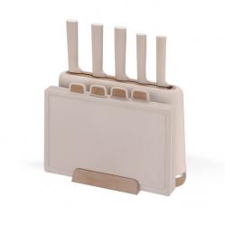 Maestro MR-1412-BEIGE Knife set with block + Cutting board set Beige