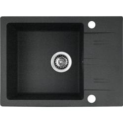 PYRAMIS LEFKADA sink (59x44) 1B 1D black + Lungo volcano Black Edition tap - 070261111LBE
