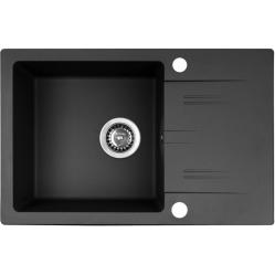 PYRAMIS LEFKADA sink (68x44) 1B 1D black + Flessi Black Edition tap - 070 260 611F