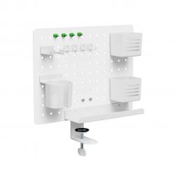 Activejet APB-002W desk organiser – rotating perforated board, grey and white