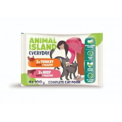 ANIMAL ISLAND Pate Beef / Turkey - wet cat food - 4x100g