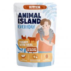 ANIMAL ISLAND Everyday Kitten Turkey with veal in broth - wet cat food - 85g