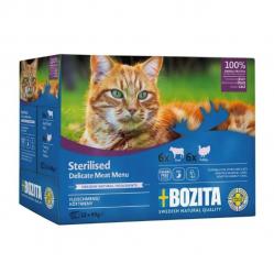 BOZITA Sterilised Delicate meat menu in jelly box – wet cat food – 12x85g