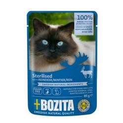 BOZITA Sterilised Meat chunks in sauce with reindeer – wet cat food – 85g