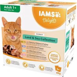 IAMS DELIGHTS Land & Sea Collection in Gravy box – wet cat food – 8x85g