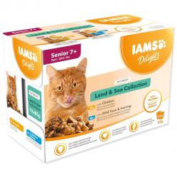IAMS DELIGHTS Senior Land & Sea Collection in Gravy box – wet cat food – 12x85g