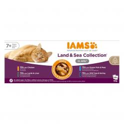 IAMS Senior Meat & Fish Mix in Jelly box – wet cat food – 48x85g