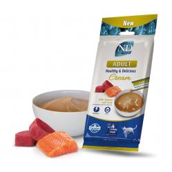 FARMINA N&D Ocean Cat Cream with Salmon & Tuna adult box – cat treat for adult cats – 4x15g