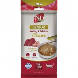 FARMINA N&D Quinoa Cat Senior Cream with Chicken & Tuna box – cat treat – 4x15g