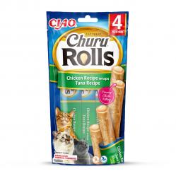 INABA Churu Rolls Chicken recipe wraps Tuna recipe - cat treats - 4x10 g