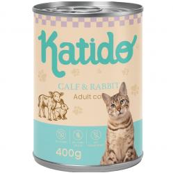 KATIDO Calf with rabbit - wet cat food - 400g