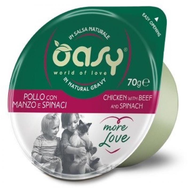 OASY More Love Chicken with beef and spinach - wet cat food - 70g OASY More Love Chicken with beef and spinach - wet cat food - 70g