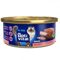 OPTIVITAL Fluffy mousse with beef - wet cat food - 85g