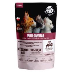 PET REPUBLIC Sterile Beef finely chopped - wet cat food- 100 g