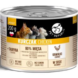 PETREPUBLIC Adult Stücke mit Huhn in Sauce box – Nassfutter für Katze – 200g