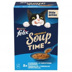 PURINA Felix Original Soup Time Box Fish - wet cat food - 6x48g