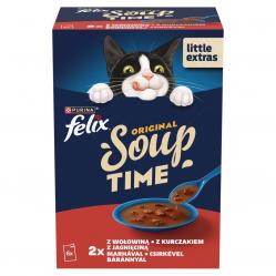 PURINA Felix Original Soup Time Box Beef, lamb, chcken - wet cat food - 6x48g