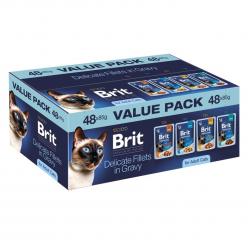 BRIT Premium by Nature Delicate fillets in gravy Box - wet cat food - 48x85g