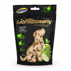 HILTON Freeze-dried treats with with beef liver and apple - dog treat - 50g