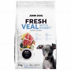JOHN DOG Fresh Junior Small breeds Veal with rabbit - dry dog food - 3kg
