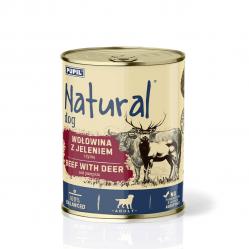 NATURAL Beef with venison and pumpkin - wet dog food - 800g