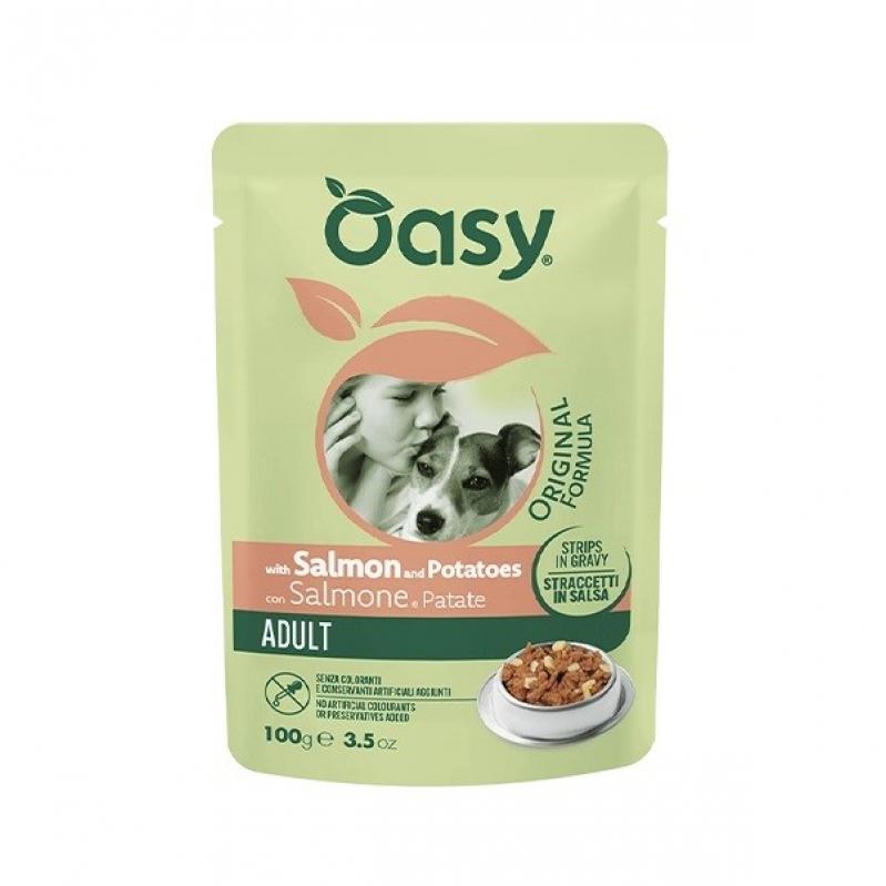 OASY Strips in Gravy Adult with Salmon and potatoes - wet dog food - 100g OASY Strips in Gravy Adult with Salmon and potatoes - wet dog food - 100g