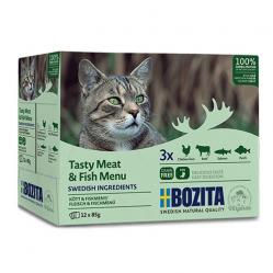 BOZITA Tasty meat & fish menu in jelly Box - wet cat food - 12x85g
