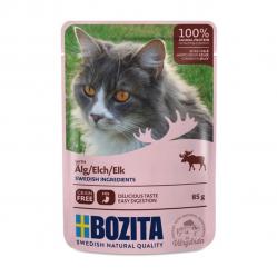 BOZITA Meat chunks in jelly with moose – wet cat food – 85g
