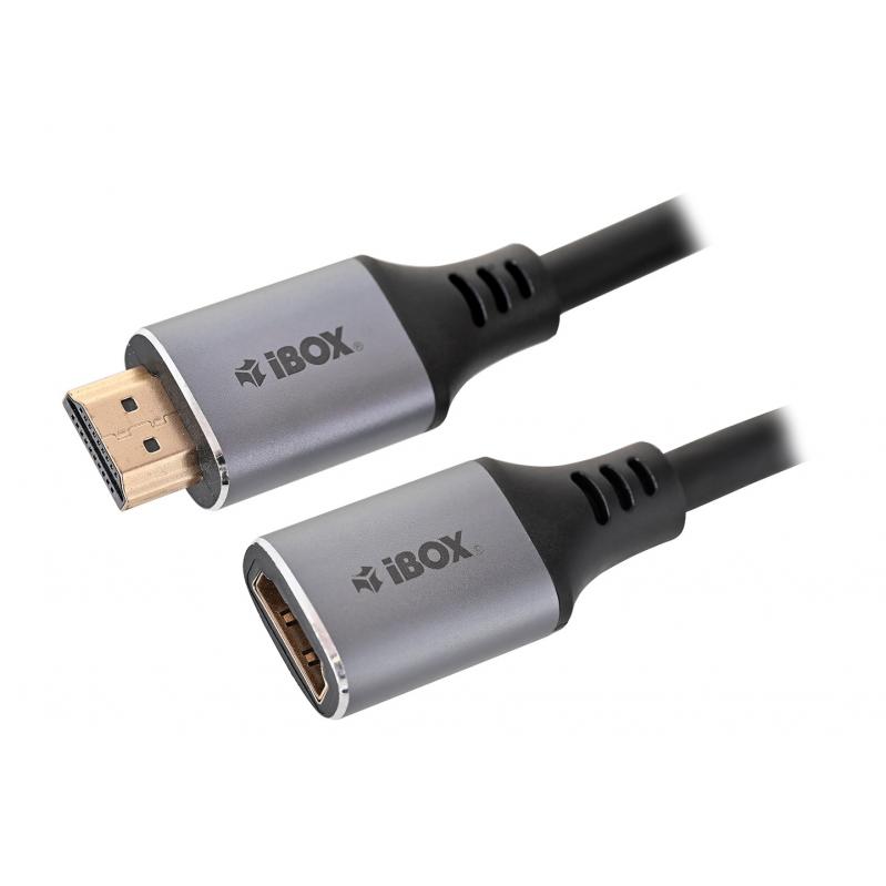IBox ITVFMHD012 HDMI to HDMI 4K extension cable with gold plug 2 m IBox ITVFMHD012 HDMI to HDMI 4K extension cable with gold plug 2 m