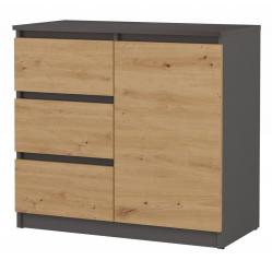 Topeshop 1D3S ANT/ART KPL chest of drawers