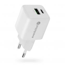 Charger 1 x USB, 1 x USB-C Quick Charge 3.0 20W white
