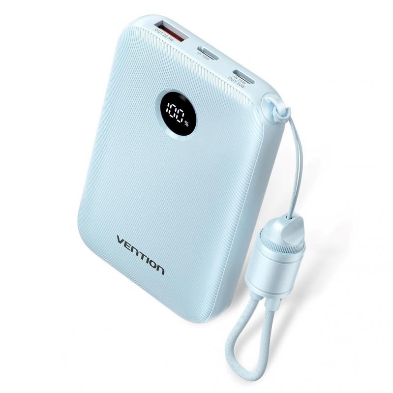 Vention 10000mAh Powerbank 2xUSB-C 1xUSB-A 22.5W, blue Vention 10000mAh Powerbank 2xUSB-C 1xUSB-A 22.5W, blue