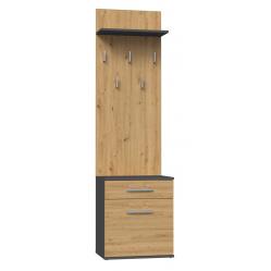 Topeshop DUO WIESZAK ANT/ART clothing hanger Anthracite, Oak