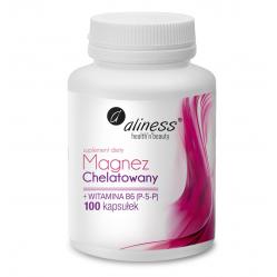 ALINESS Chelated Magnesium 650 mg + B6 (P-5-P – dietary supplement – 100 capsules
