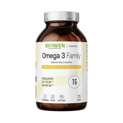BIOWEN Omega 3 TG Family 720mg EPA, 480mg DHA – food supplement for humans – 225 capsules