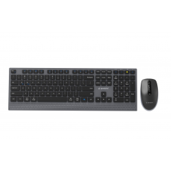 Gembird KBS-WPS-02 Dual-mode slim wireless desktop set, 2.4G+BT, US layout