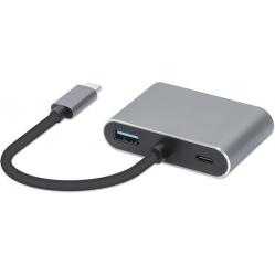 iBox IUHCHDVGA USB Type-C Hub 4-in-1 USB 3.0 + PD 100W + HDMI 4K 30Hz + VGA Full HD