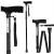 Folding walking stick ACTIONMED black