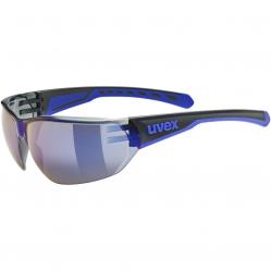 UVEX Equate cycling glasses, black/blue matt/mirror blue