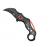 SCK Steel Claw Knives Karambit K29 knife, black and red