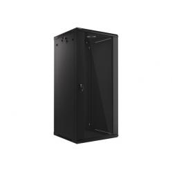 Lanberg wall-mounted installation rack cabinet 19'' 27U 600x600mm black (glass door)
