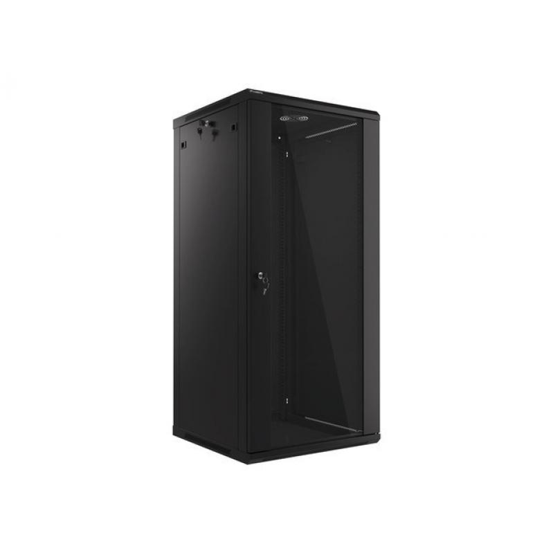 Lanberg wall-mounted installation rack cabinet 19'' 27U 600x600mm black (glass door) Lanberg wall-mounted installation rack cabinet 19'' 27U 600x600mm black (glass door)