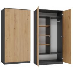 Topeshop SD-90 ANT/ART KPL bedroom wardrobe/closet 7 shelves 2 door(s)