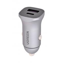 Ugreen USB Type-C / USB 24W Power Delivery Quick Charge car charger, grey (30780)