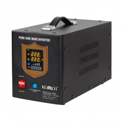 KEMOT PROsinus-1000 UPS – a pure sine wave inverter with a 12V charging function, 230V, 1000VA/700W – black