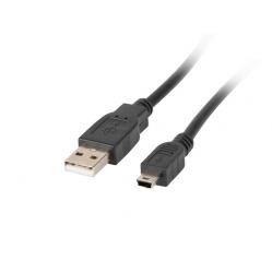 LANBERG USB CABLE 2.0 MINI AM-BM5P 1.8M - BLACK CA-USBK-10CC-0018-BK