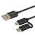 Savio CL-128 USB cable 1 m USB 2.0 USB A USB C Micro-USB A Black
