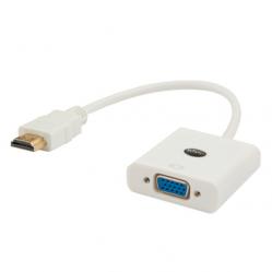 Savio CL-27 video cable adapter VGA (D-Sub) HDMI Type A (Standard) White