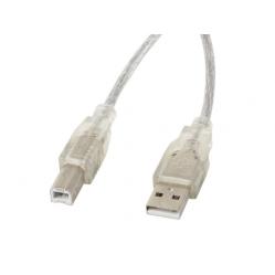 Lanberg CA-USBA-12CC-0030-TR USB cable 3 m USB 2.0 USB B Transparent